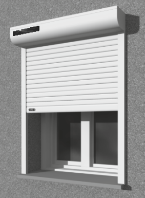 Volet solaire, pose en applique, enroulement extérieur
